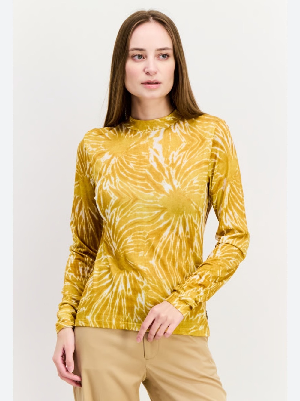 Scotch & Soda Sunray Women’s Mustard Tie-Dye Long Sleeve Tee XS